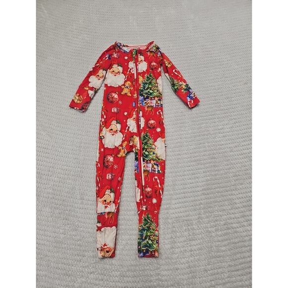 Bums & Roses Sleeper Size 18/24 Months Christmas Santa Bamboo Pajama Romper - Picture 1 of 6